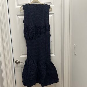 Elegant Navy Textured Dress 1 times worn